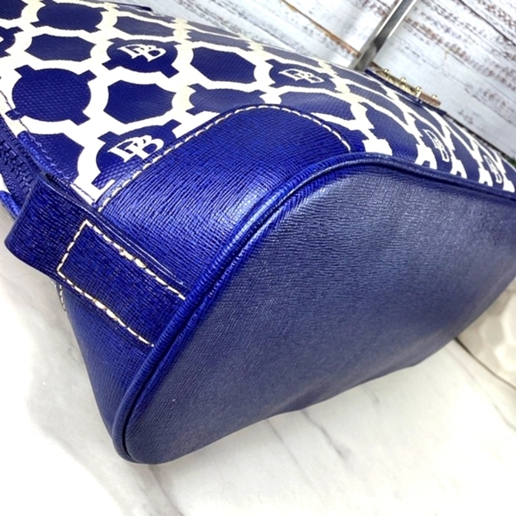Dooney & Bourke Sanibel Blue and White coastal hand Bag beach vacation purse - Picture 9 of 16